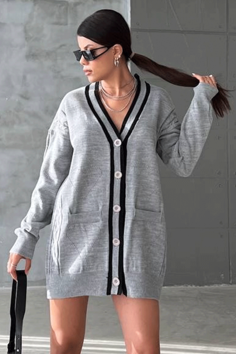 Cardigan MEROLINDA GREY, Culoare: gri, IVET.RO - Reduceri de până la -80%