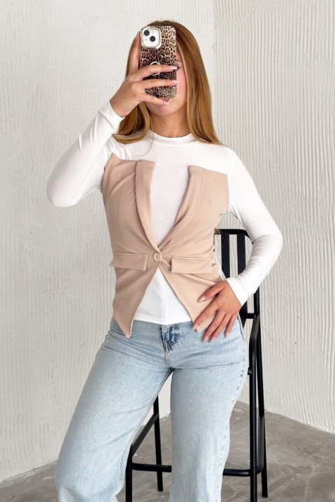 Bluză damă VELIOLA BEIGE, Culoare: bej, IVET.RO - Reduceri de până la -80%