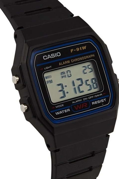 Ceas pentru bărbați CASIO F-91W-1YEG, Culoare: negru, IVET.RO - Reduceri de până la -80%