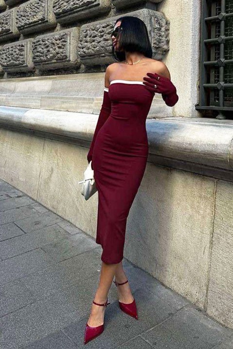 Rochie HORMELDA BORDO, Culoare: bordo, IVET.RO - Reduceri de până la -80%