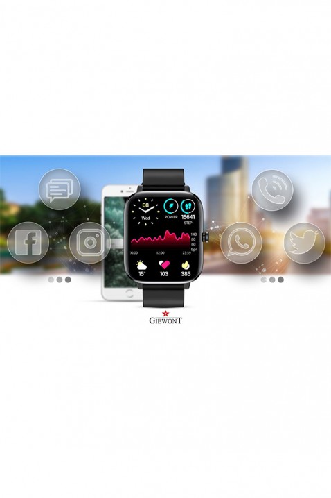 Ъeas smartwatch Giewont Dynamic SmartCall GW230-2, Culoare: negru, IVET.RO - Reduceri de până la -80%