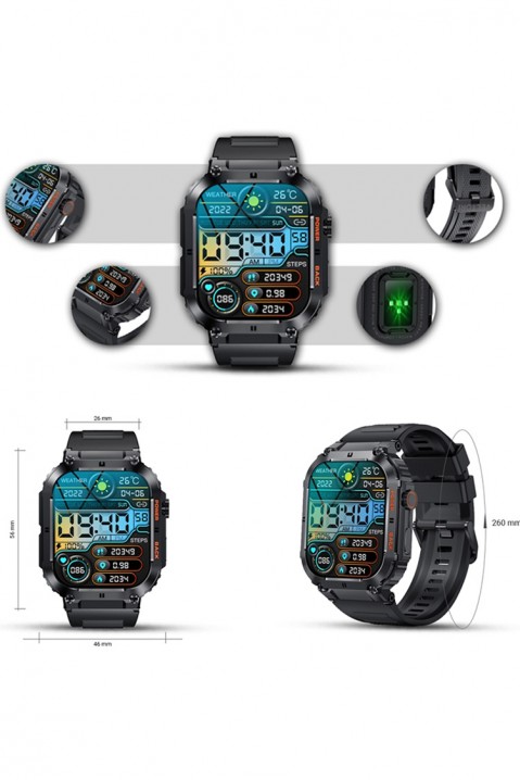 Ceas smartwatch Gravity GT1-1, Culoare: negru, IVET.RO - Reduceri de până la -80%