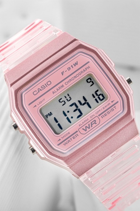 Ceas copii Casio F-91WS-4DF, Culoare: roz, IVET.RO - Reduceri de până la -80%