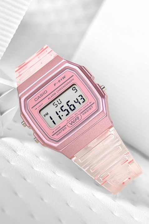 Ceas copii Casio F-91WS-4DF, Culoare: roz, IVET.RO - Reduceri de până la -80%