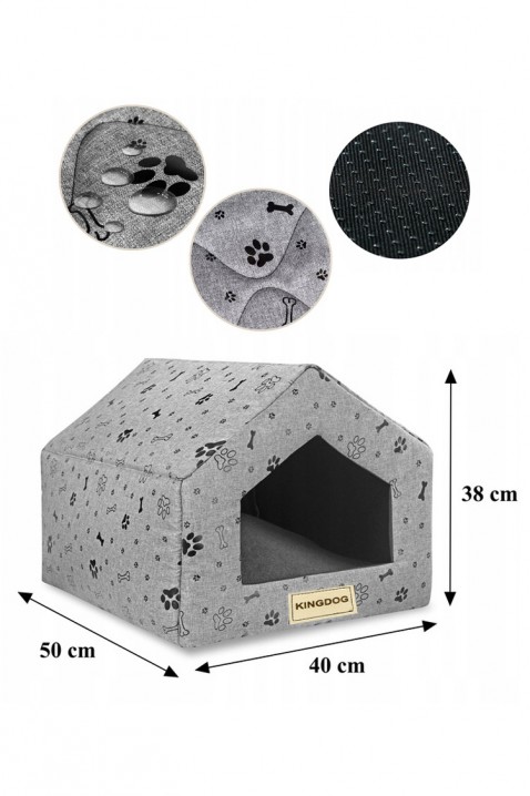 Casuta pentru câini FERLANZO 50 см Х 40 cm, Culoare: gri, IVET.RO - Reduceri de până la -80%