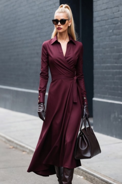 Rochie ESELMONA BORDO, Culoare: bordo, IVET.RO - Reduceri de până la -80%