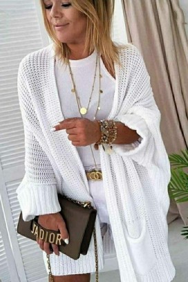 cardigan TROMEZA WHITE